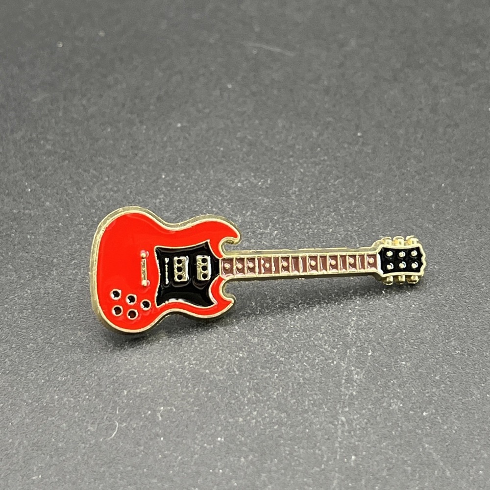 Red Electric Guitar Music Instrument Lapel‎ Hat Pin